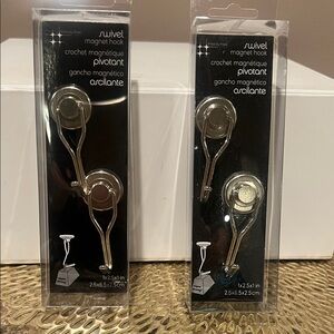 Three by Three Silver Swivel Magnet Hooks Pkg/2, Set x 2